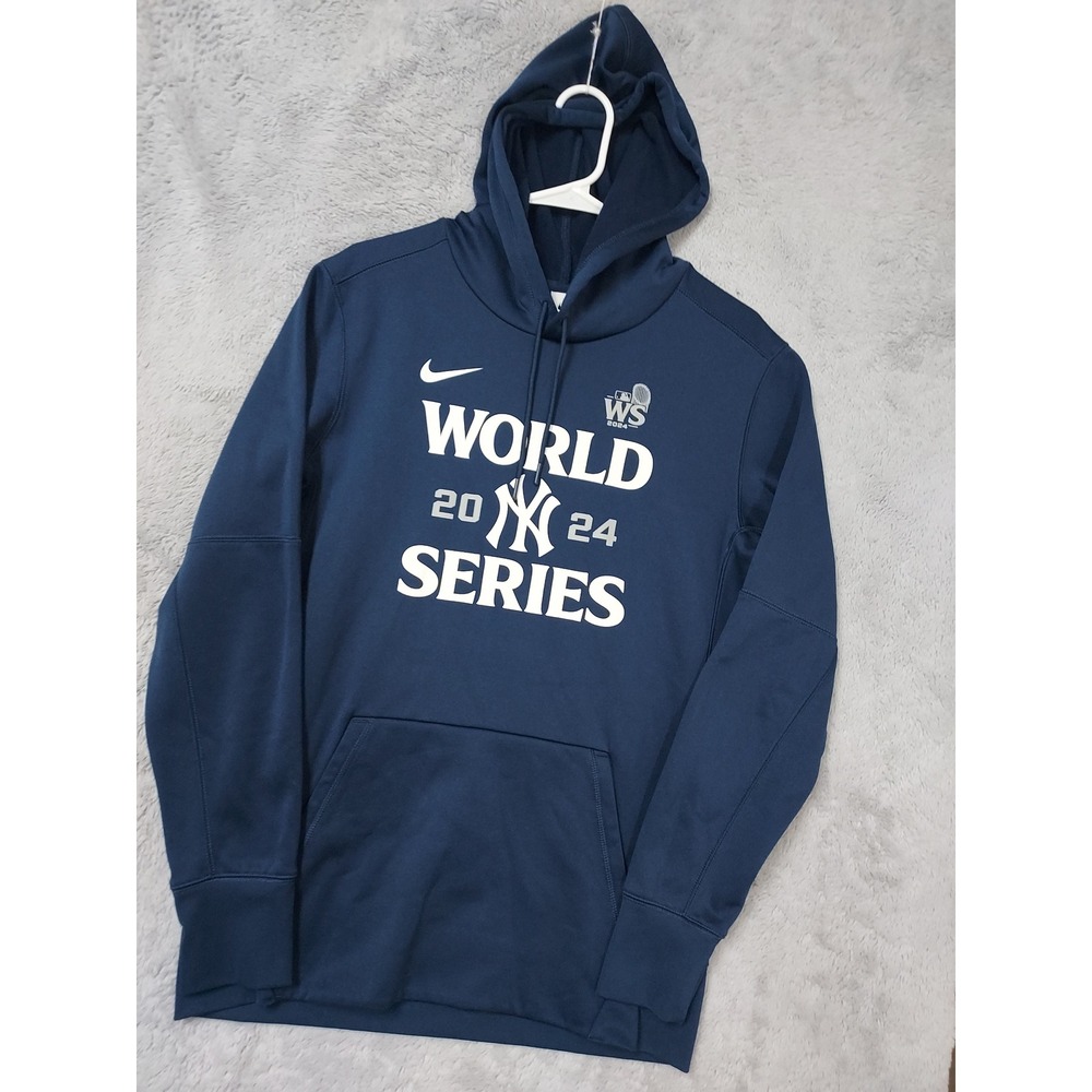 New York Yankees Hoodie Mens Medium Nike Fleece 2024 World Series Navy Blue MLB
